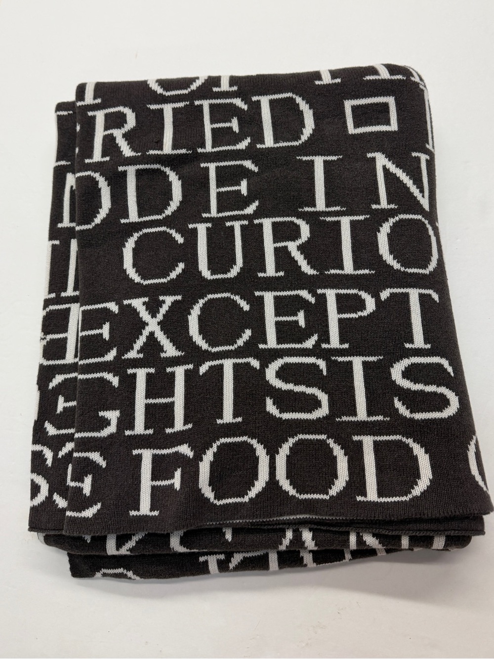 Barnes & Noble Punctuate Brown White Typographic Quote Throw Blanket Books